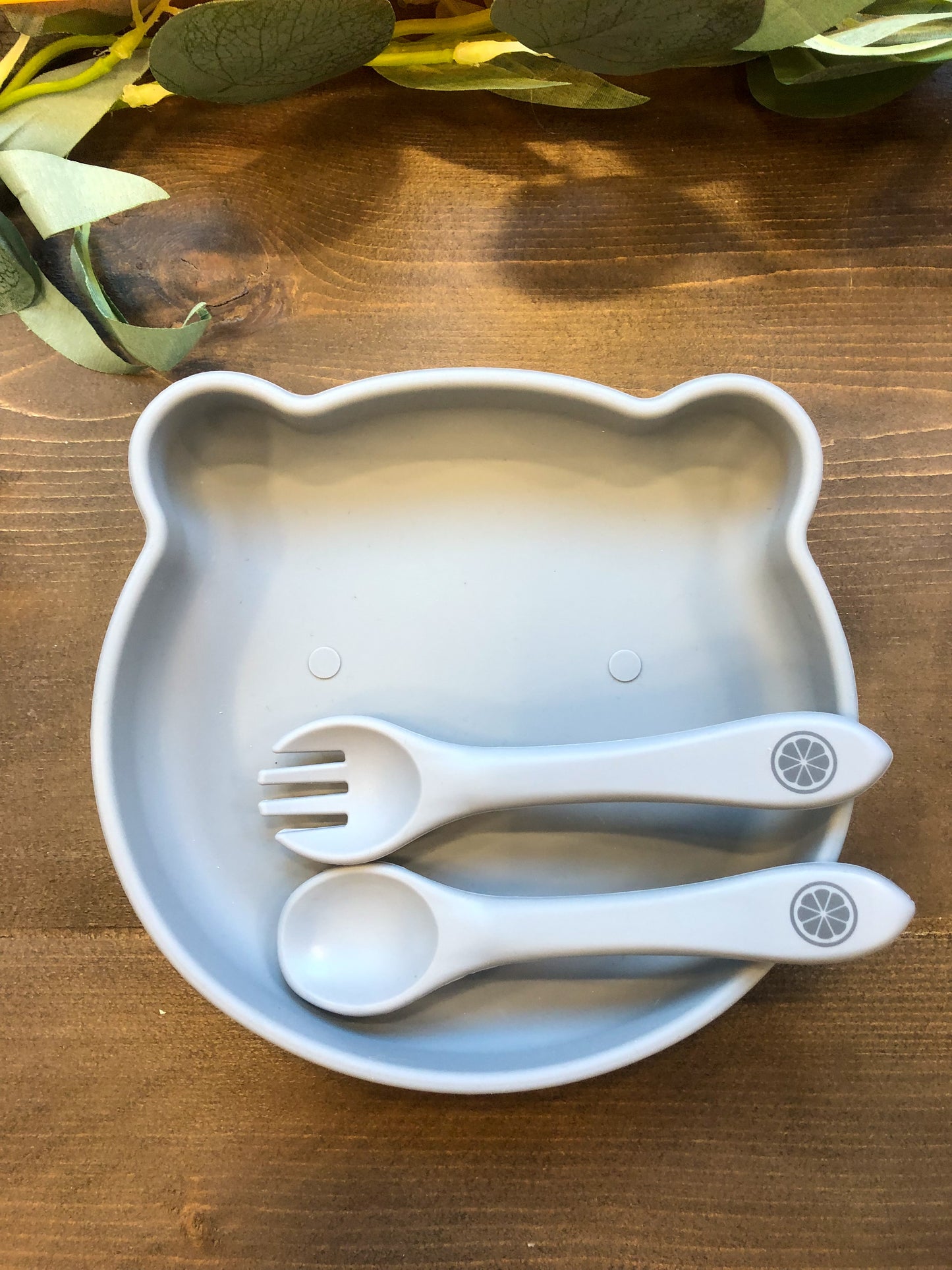 Silicone Spoon and Fork in Stone