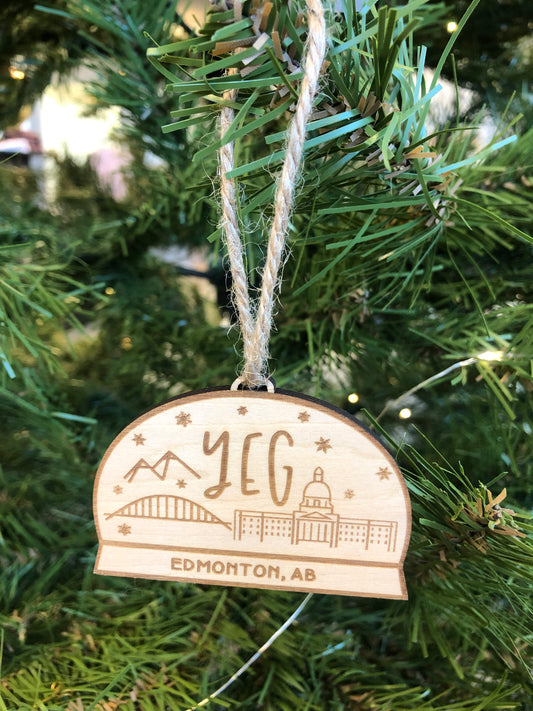 YEG Snowglobe Ornament