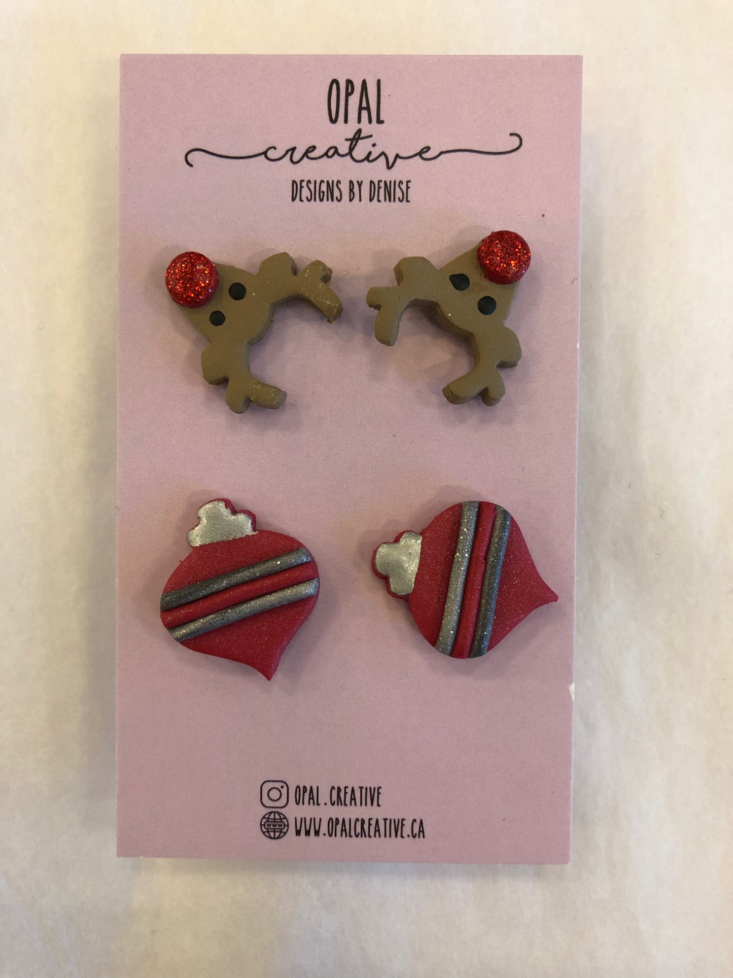 Rudolph & Ornaments 2 Stud Pack