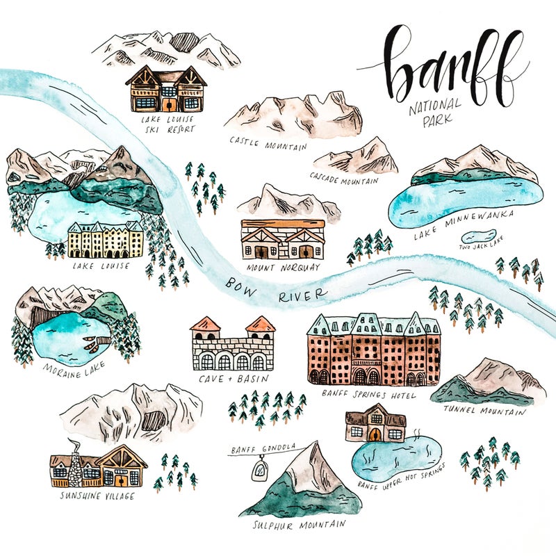 Banff Map Print